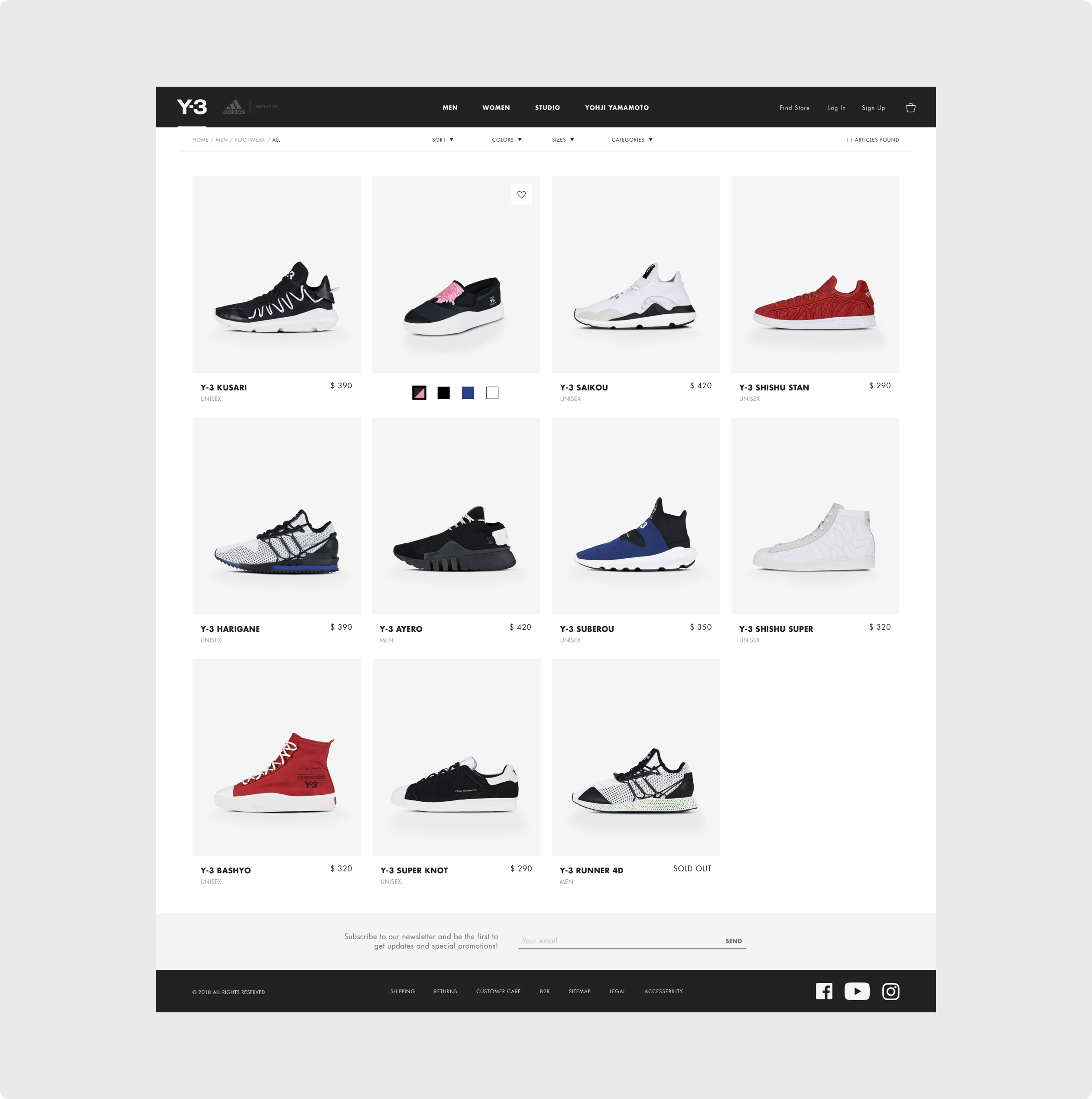 Y-3 Homepage