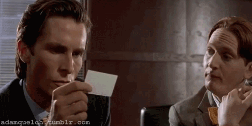 American Psycho business card scene