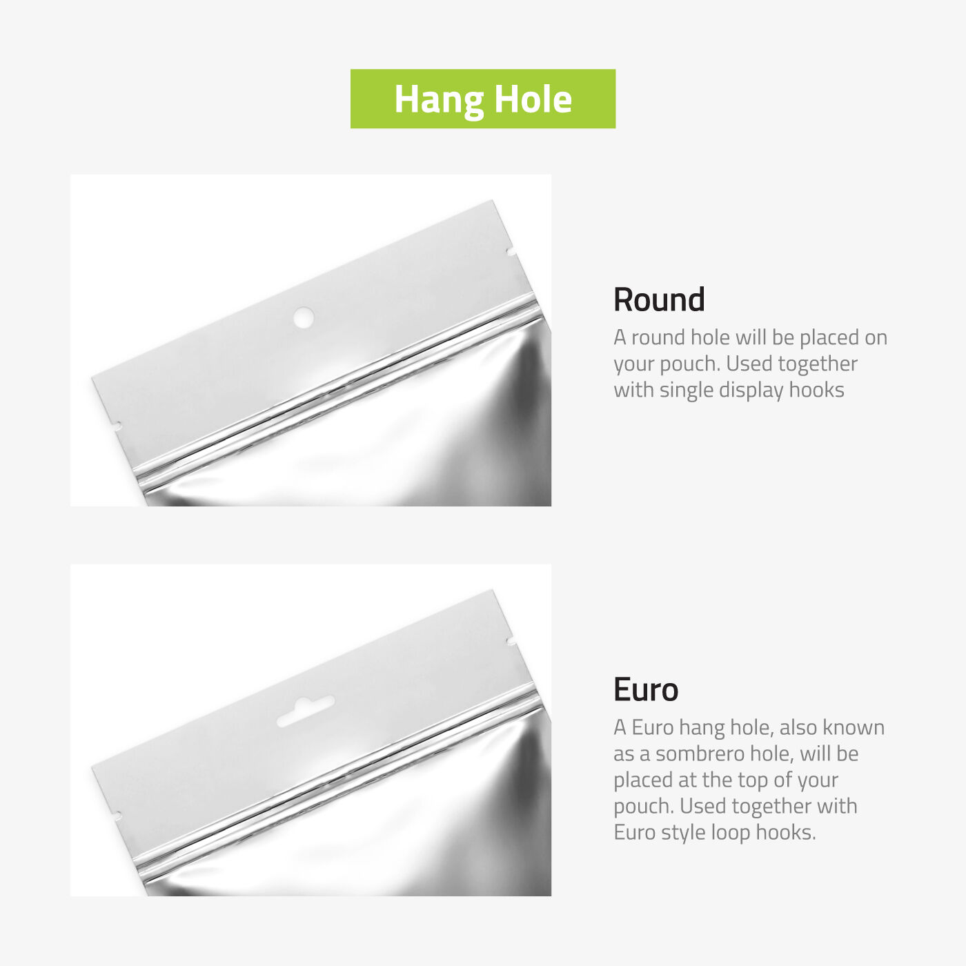 Child-Resistant Flat Pouch Hang Hole
