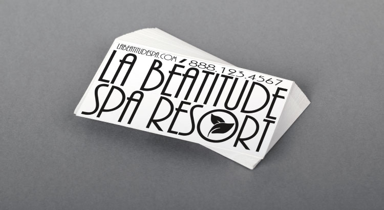 Business card with no white space. 