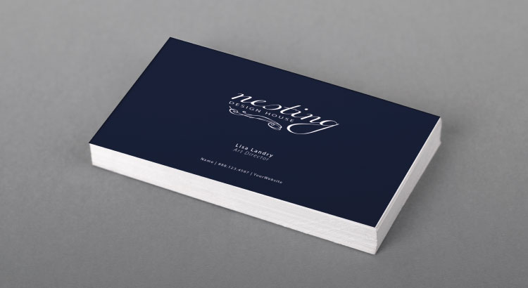 Business card with small font size