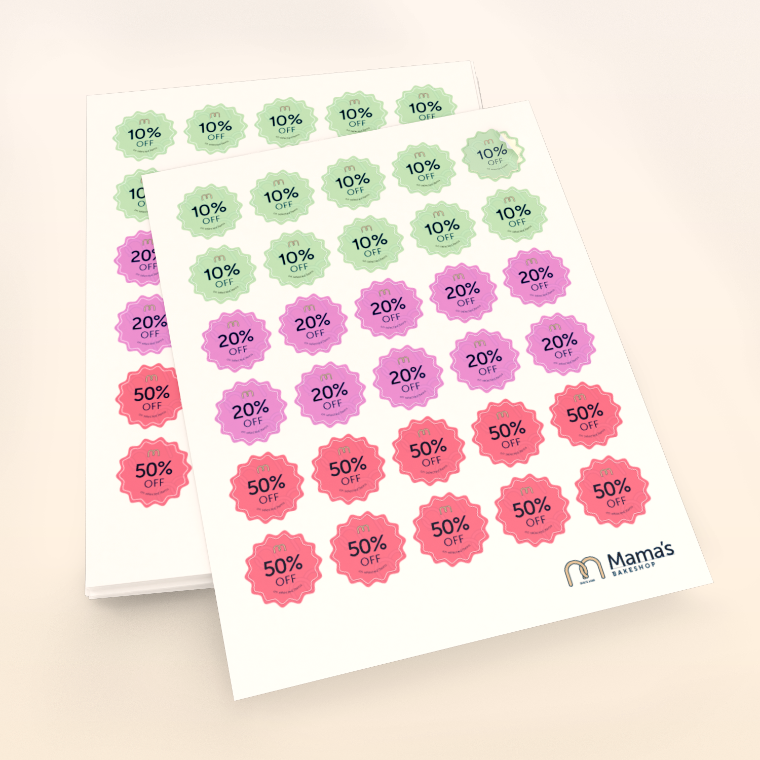 Sheet Discount Labels