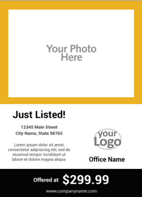 Real Estate Postcards design template main image